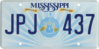 MS license plate JPJ437