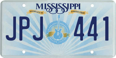 MS license plate JPJ441