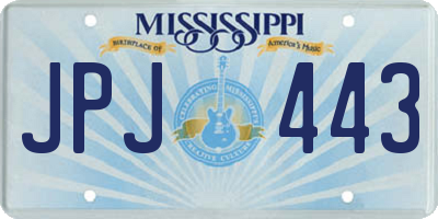 MS license plate JPJ443