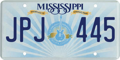 MS license plate JPJ445