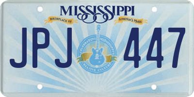 MS license plate JPJ447
