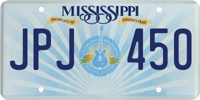 MS license plate JPJ450