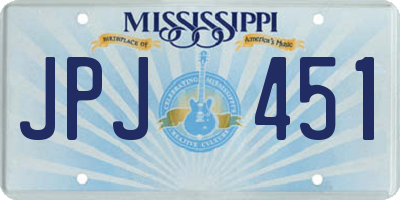 MS license plate JPJ451