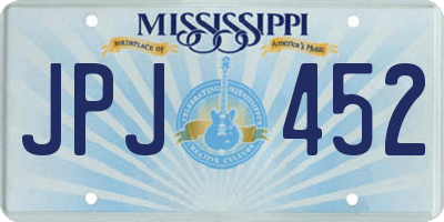 MS license plate JPJ452