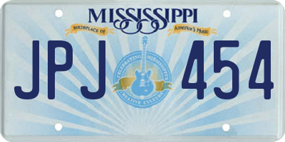 MS license plate JPJ454