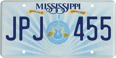MS license plate JPJ455