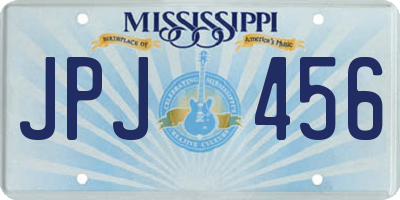 MS license plate JPJ456