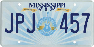 MS license plate JPJ457