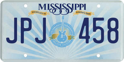 MS license plate JPJ458