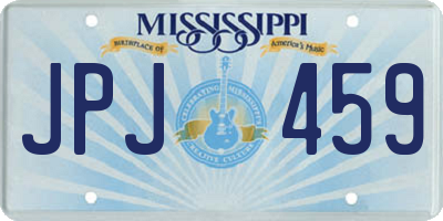 MS license plate JPJ459