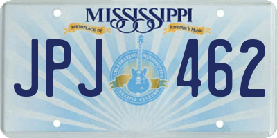 MS license plate JPJ462