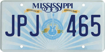 MS license plate JPJ465