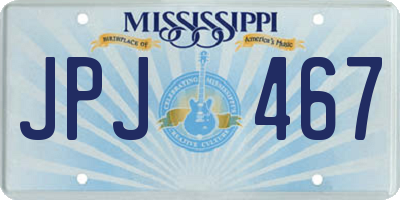 MS license plate JPJ467