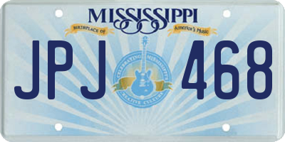 MS license plate JPJ468