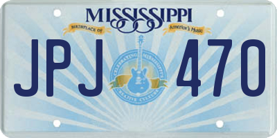 MS license plate JPJ470