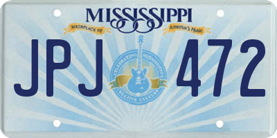 MS license plate JPJ472