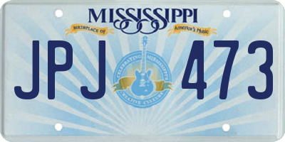 MS license plate JPJ473