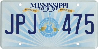 MS license plate JPJ475