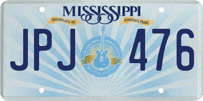 MS license plate JPJ476