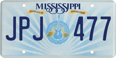 MS license plate JPJ477