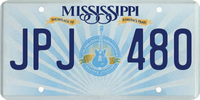 MS license plate JPJ480
