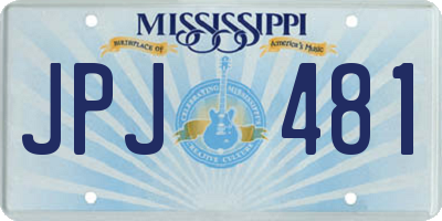 MS license plate JPJ481