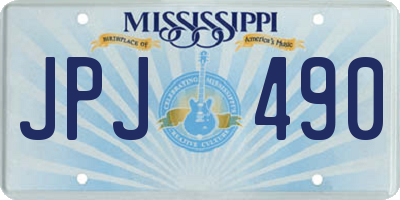 MS license plate JPJ490