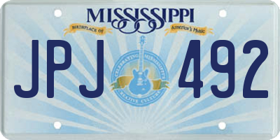 MS license plate JPJ492