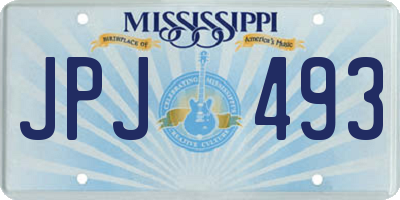 MS license plate JPJ493