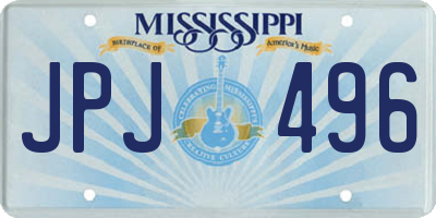 MS license plate JPJ496
