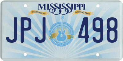 MS license plate JPJ498