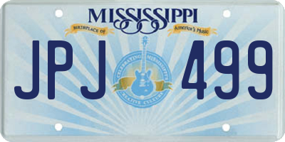 MS license plate JPJ499