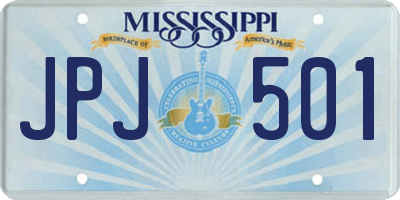 MS license plate JPJ501