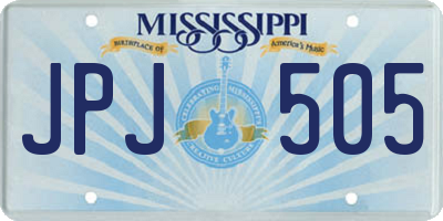 MS license plate JPJ505