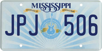 MS license plate JPJ506
