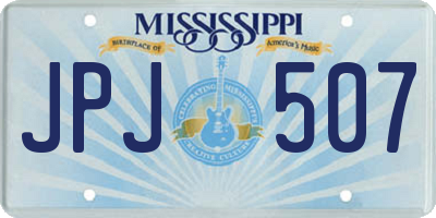 MS license plate JPJ507