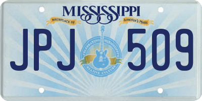 MS license plate JPJ509