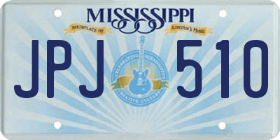 MS license plate JPJ510