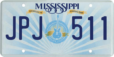 MS license plate JPJ511