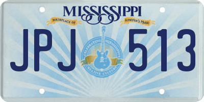 MS license plate JPJ513