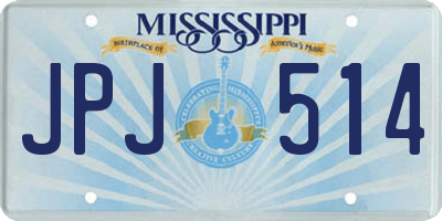 MS license plate JPJ514
