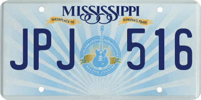 MS license plate JPJ516