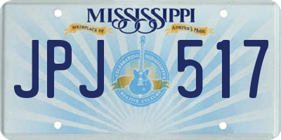MS license plate JPJ517