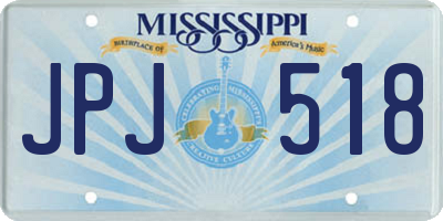 MS license plate JPJ518