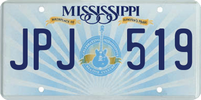 MS license plate JPJ519