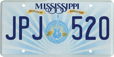 MS license plate JPJ520