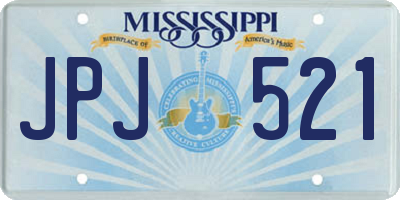 MS license plate JPJ521