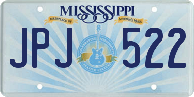 MS license plate JPJ522