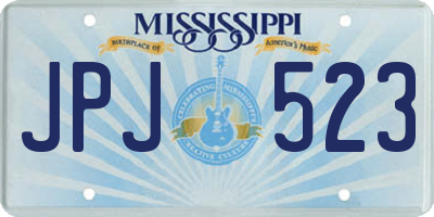 MS license plate JPJ523