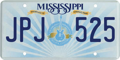 MS license plate JPJ525